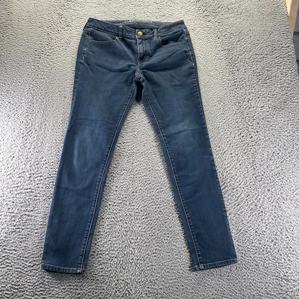 American‎ Eagle Outfitters Jeans Women 10 Blue Cotton Denim Jegging Skinny Faded